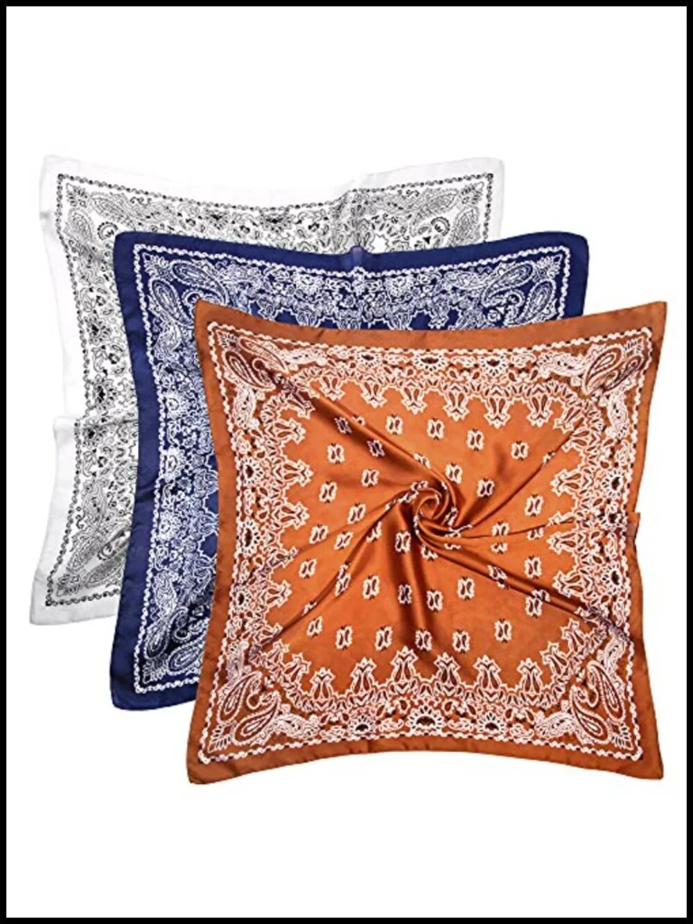 3 Pack Satin Hair Scarf Silk Head Scarf Bandana Neck Scarf for Women